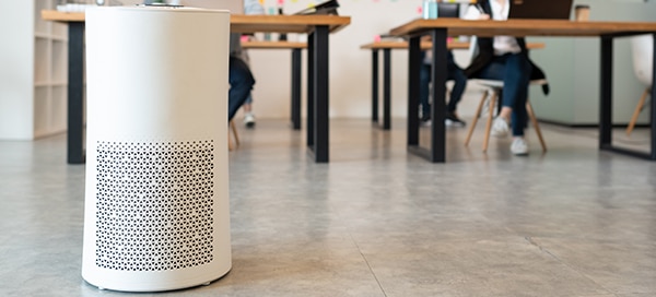 Air purifier in modern office